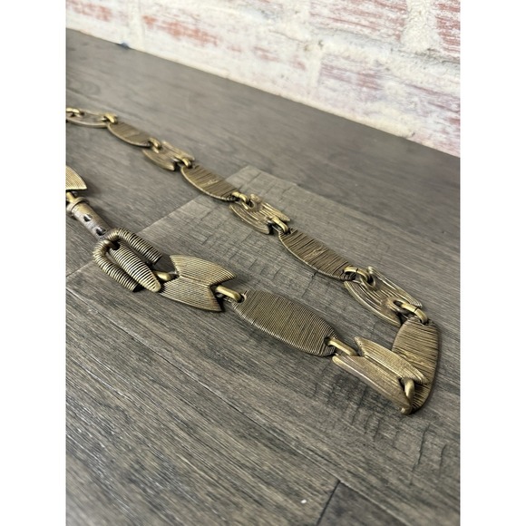 Vintage Heavy Brass African Inspired Cast Belt Linked Beautiful Made In Italy